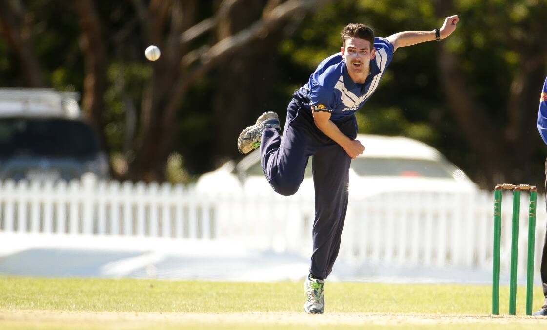 TOP RIVALRY: Russells Creek bowler and captain Matt Petherick throws down a delivery. Picture: Chris Doheny
