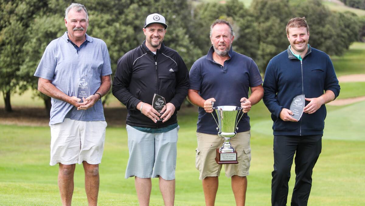 CHAMPIONS: Peter Pearson, Tim Kelson, Jarrod Fary and Wes Isles celebrate their club championship victories. Picture: Morgan Hancock