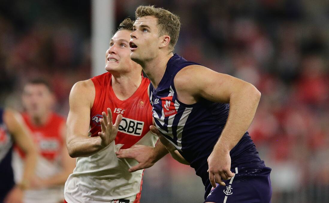 STEPPING UP: Fremantle ruckman Sean Darcy is expected to take the club's main ruck duties in 2020. Picture: Getty Images