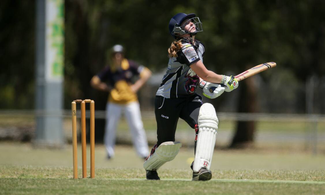 WELL HIT: West Warrnambool's Nicole Quilty hits a ball through the air. Picture: Chris Doheny