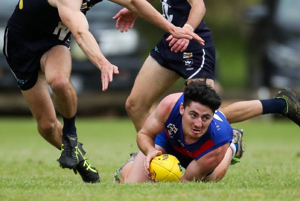 NEW OPPORTUNITY: Scott Carlin, playing for Terang Mortlake in the Let's Talk Cup, will play for Lake Wendouree in 2022. He's also trying to get on Geelong's VFL list. Picture: Morgan Hancock
