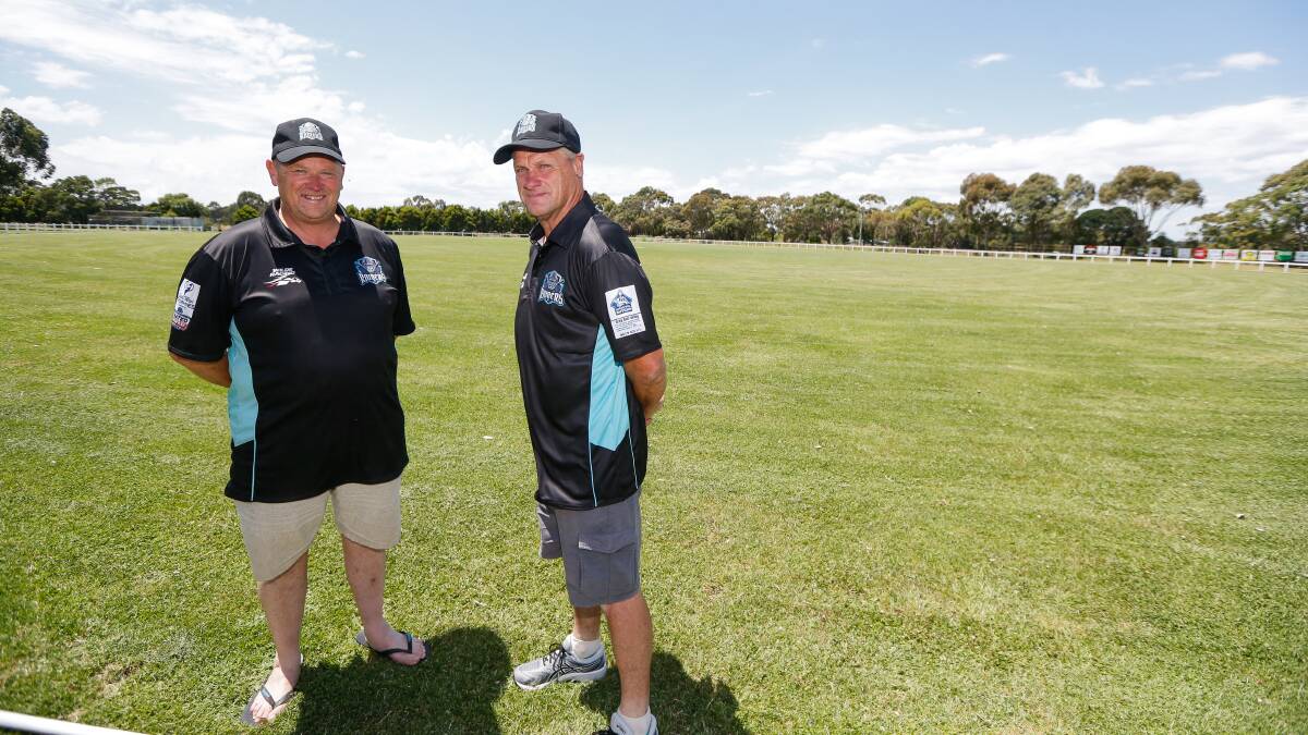 Northern Raiders president Trevor Dowd (left) with Phil Hetherington. Picture: Anthony Brady