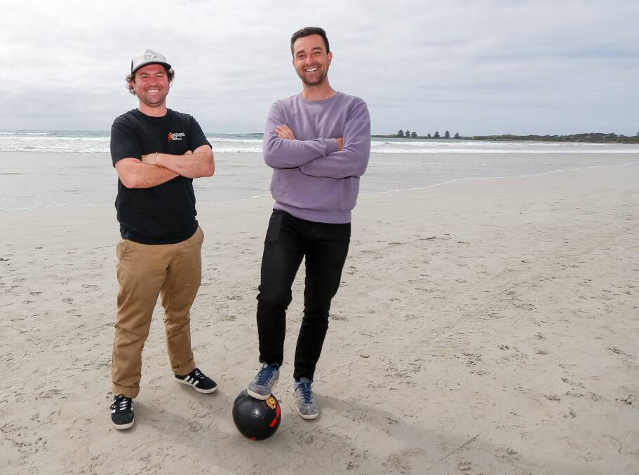 LOOKING AHEAD: Leon Morton and Woody Bucci have founded the Port Fairy Soccer Club. Picture: Anthony Brady