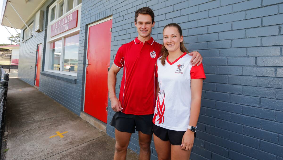 WELCOME ABOARD: South Warrnambool recruits Jack Dye and Courtney West are excited to play in the Hampden league. Picture: Anthony Brady
