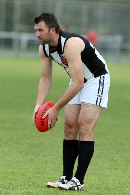 Dan Casey lining up for goal while playing for Camperdown. 