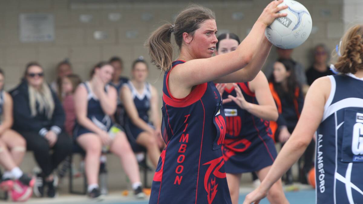TOP GAME: Timboon Demons' Alicia Blain looks to pass the ball. Picture: Nick Ansell