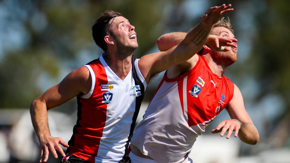 TOO GOOD: Koroit's Jeremy Hausler booted six goals as the Saints thumped Port Fairy. Picture: Morgan Hancock