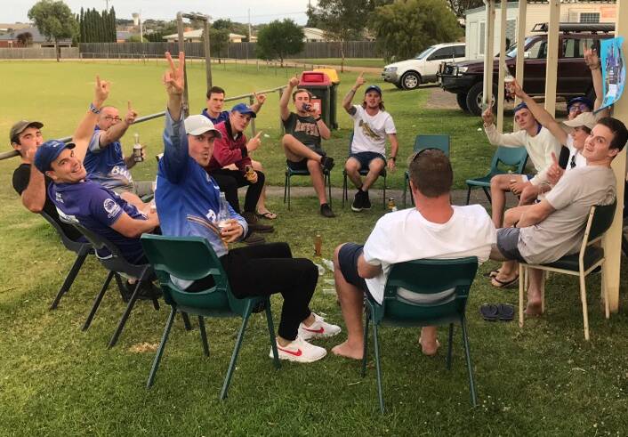 FLAGBULLS: Brierly-Christ Church's wait for a maiden premiership is over. The club celebrated its flag victory on Tuesday with a low-key gathering at its clubrooms. 