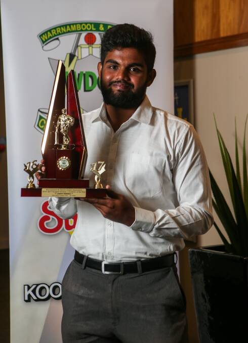 WELL DESERVED: Port Fairy all-rounder Jason Perera earned top honours at the WDCA's cricketer of the year on Wednesday night. Picture: Amy Paton