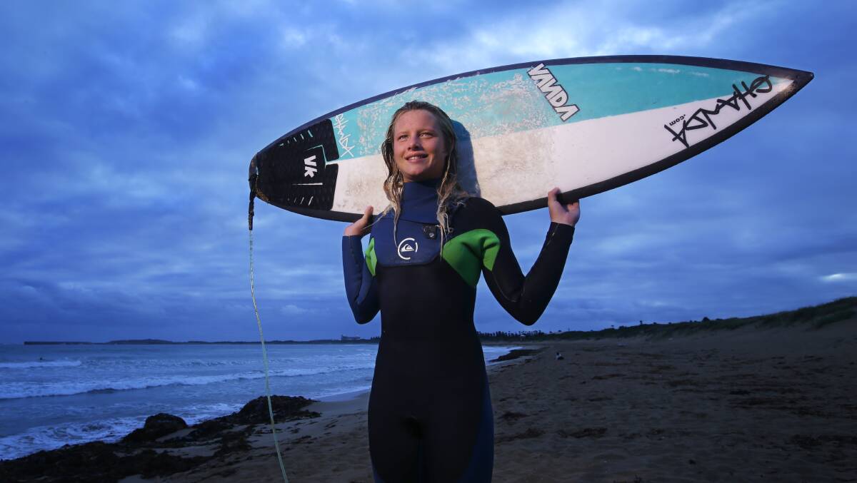MAKING WAVES: Madi Ratcliffe is also a keen surfer. Picture: Rob Gunstone