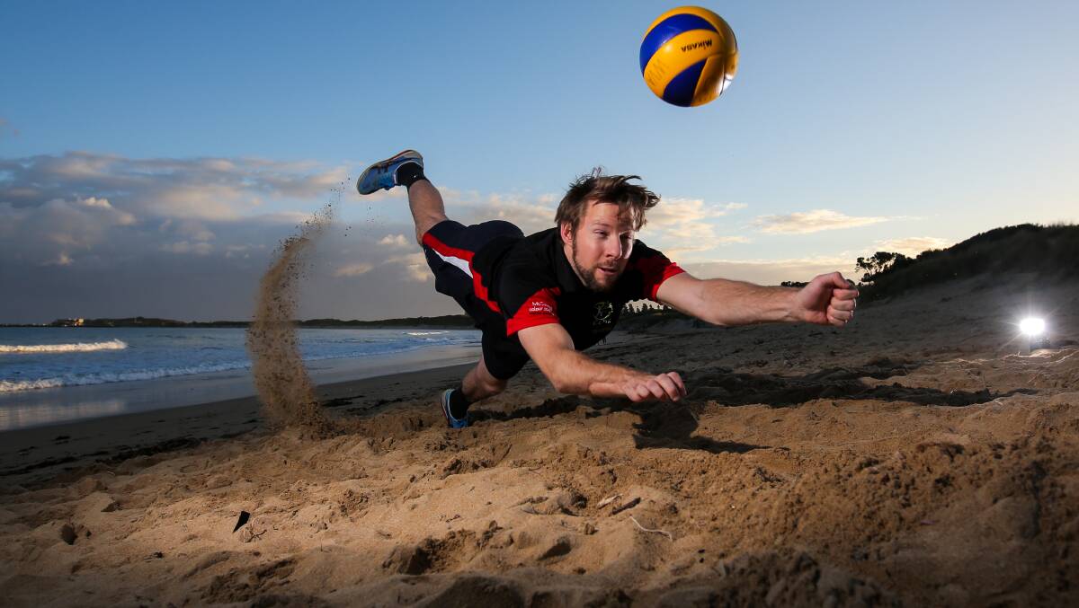 LEAPING: Nick Kaiser will take to the court for the Warrnambool Volleyball Association grand finals this weekend. Picture: Rob Gunstone
