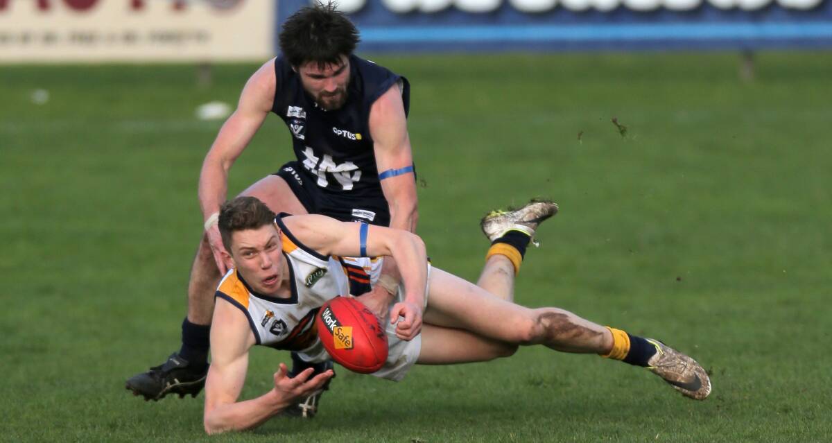 DREAM DEBUT: North Warrnambool Eagles' forward Josh Corbett booted two goals in his VFL debut for Werribee. Picture: Rob Gunstone