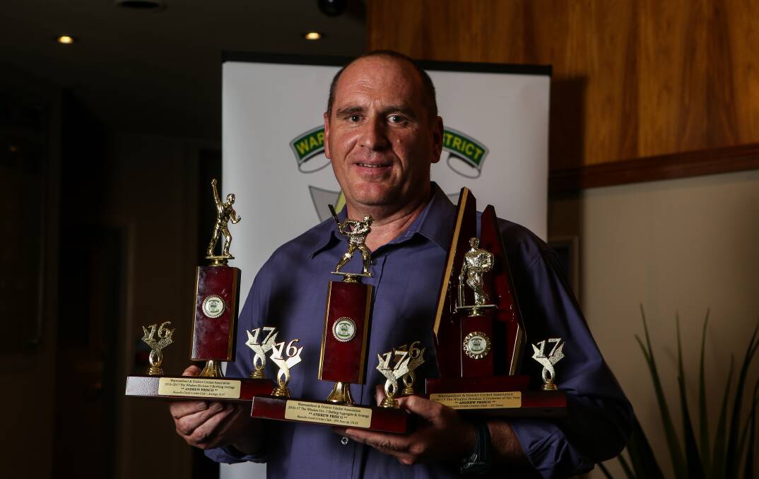 ON TOP: Russells Creek batsman and division three cricketer of the year, Andy Prisco. He made almost 700 runs. Pictures: Amy Paton