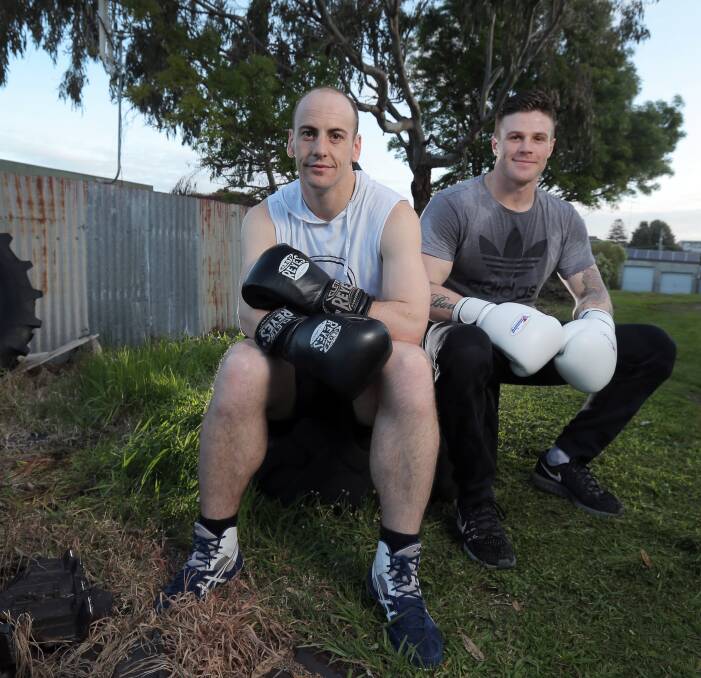 GOLDEN GLOVES: Brad Rogers and Matt Barton have turned their lives around through boxing at Rodney Ryan's gym. Picture: Rob Gunstone