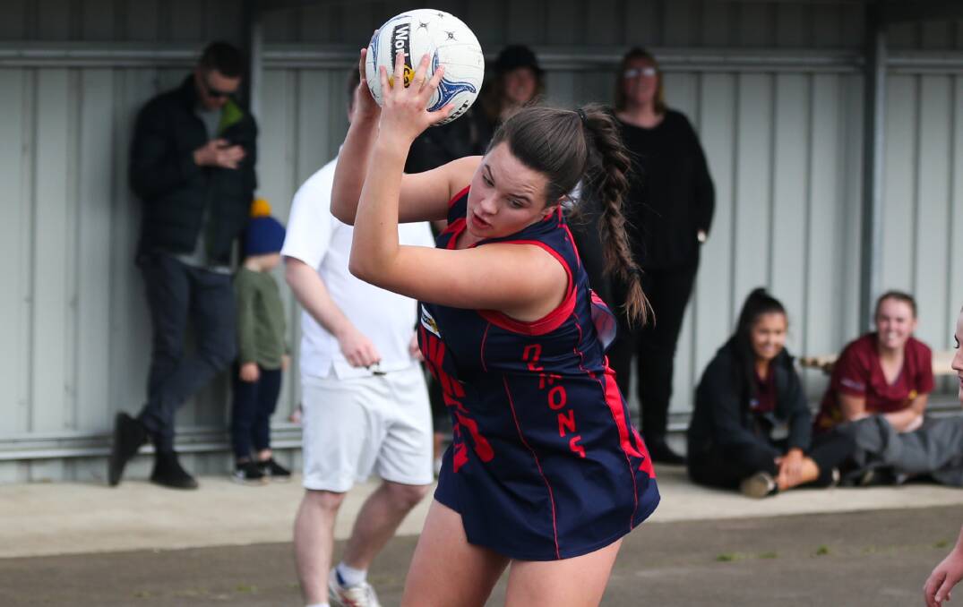 SAFE HANDS: Timboon youngster and star defender Emily Jansen Van Beek reaches for the ball. Picture: Morgan Hancock