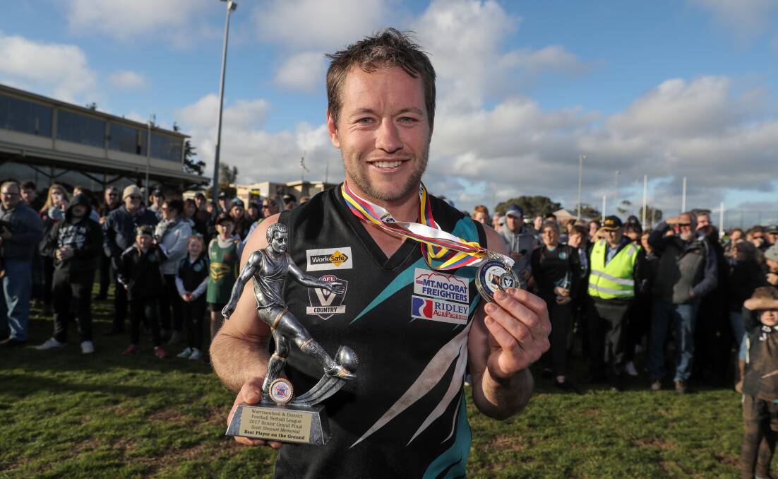 Kolora-Noorat's Joel Moloney took the best on ground honours for the grand final. Picture: Rob Gunstone