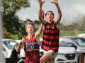 FLYING HIGH: Penshurt's Izaac Ewing takes a mark. Picture: Tracey Kruger.