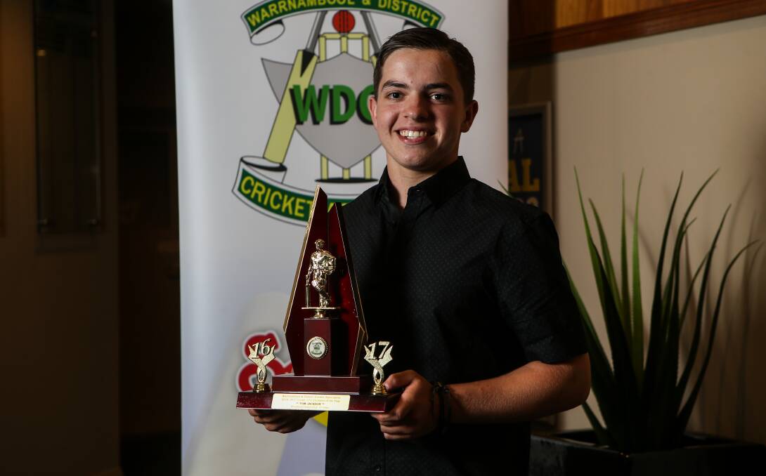 YOUNG GUN: Woodford's Tommy Jackson took out the 2017 under 17 cricketer of the year. He wasn't dismissed in the home-and-away season.