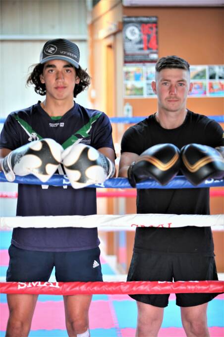 PRIMED FOR ACTION: Charlie Edney (left) and Jyl Wright (right) are set to tackle amateur and professional opponents from interstate at War in the 'Bool 2. Picture: Nick Ansell