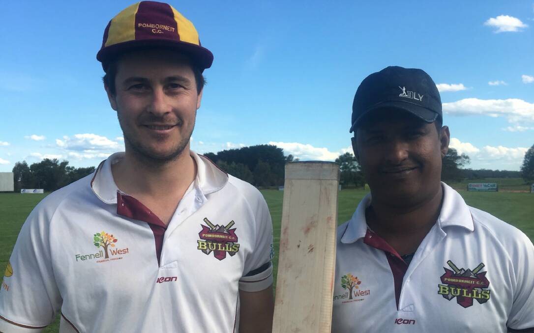 Top performers: Clinton Place and debutant Tharaka Sendanayake led from the front in Pomborneit's huge win against Terang on Saturday.