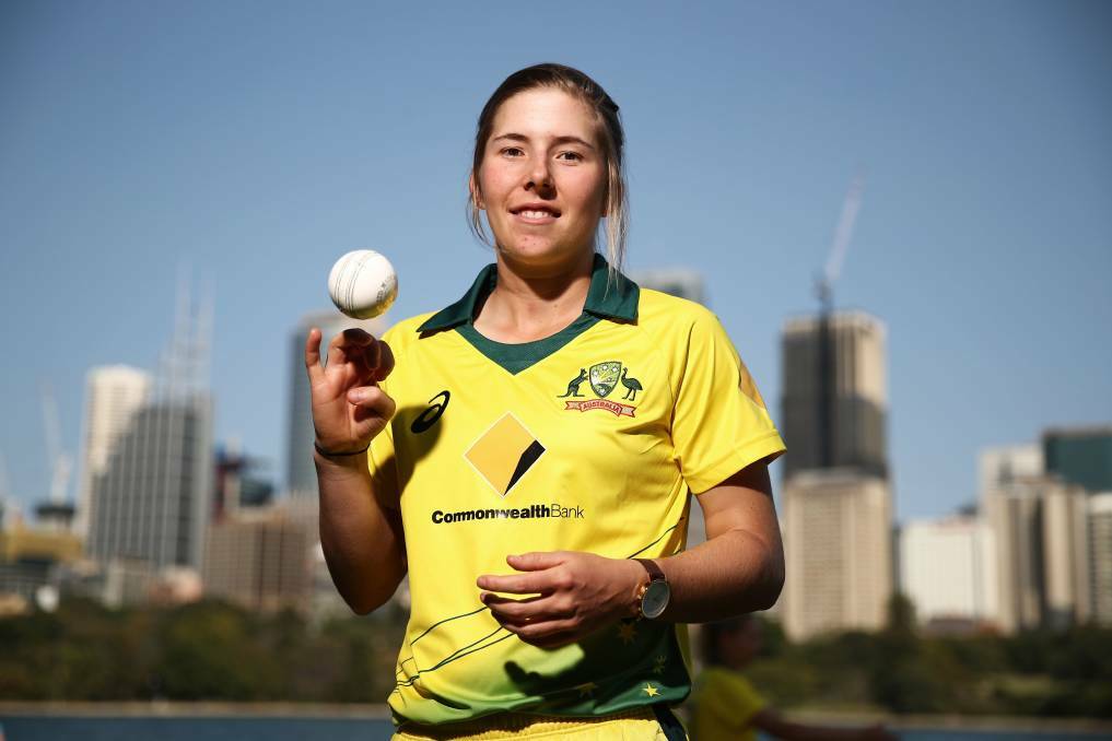 Young star: Former Mortlake cricketer Georgia Wareham showed she deserved her spot in the Australian team for the opening match of the World Cup. Picture: Getty Images.
