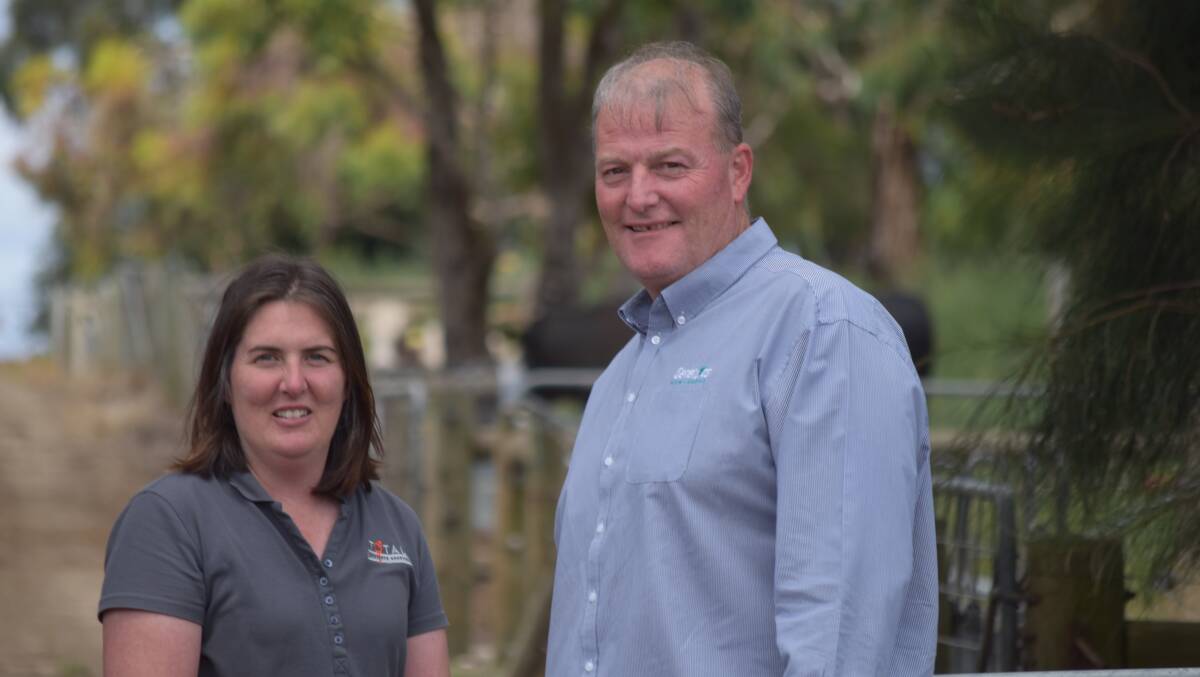 NEW BASE: Facility manager Ruth Barker and Genetics Australia chief executive Anthony Shelley. Genetics Australia will sell its Parwan Park farm and establish a new facility near Camperdown.