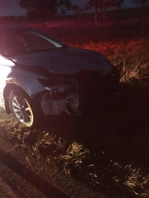 Incident: Driver believes car is a write-off after hitting sheep in Warrong.