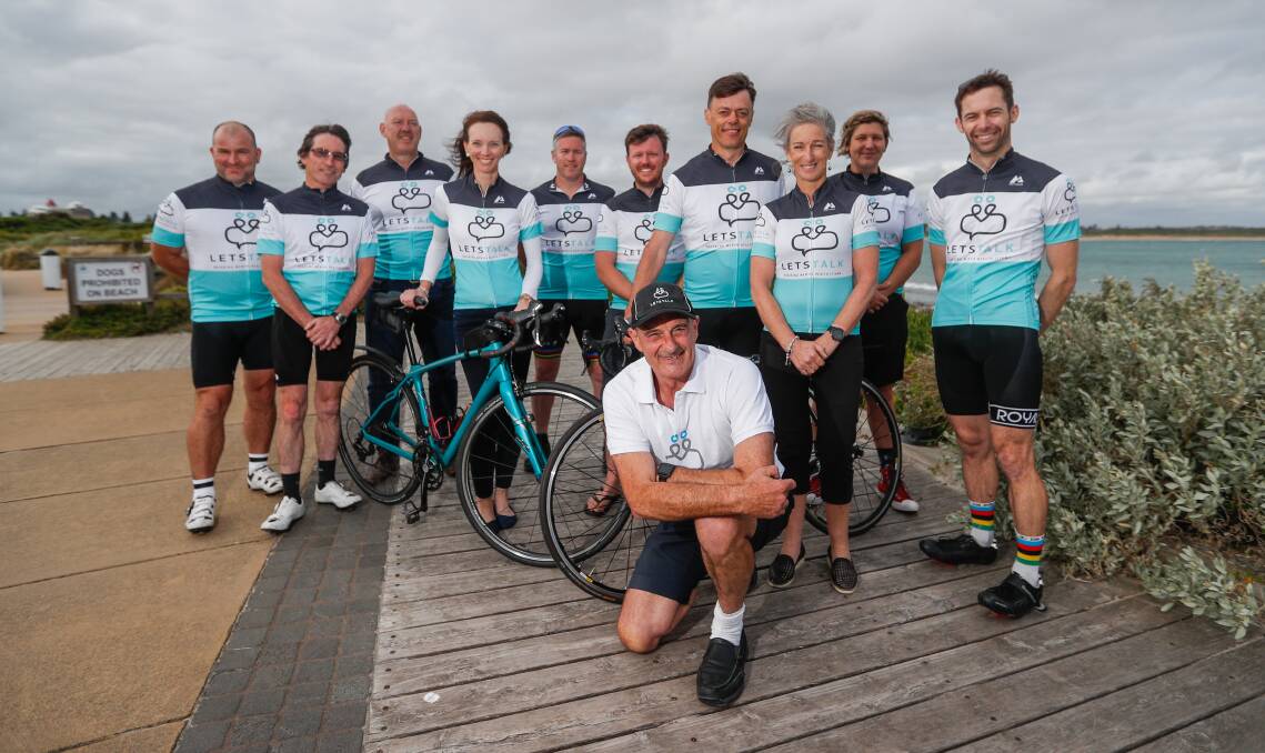 Saddle up: Riders in the Let's Talk 3280 kilometre ride from Perth to Warrnambool say they've been overwhlemed with community support. Picture: Morgan Hancock