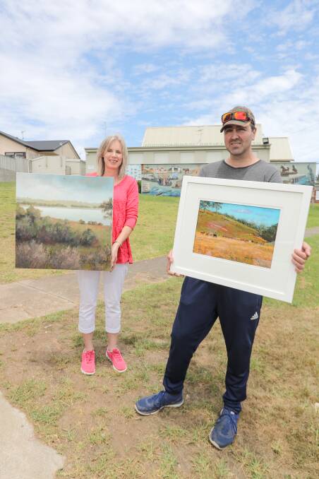 Local art: Warrnambool and district artists Judy Rauert and Ricki Schembri are hoping locals and visitors alike will appreciate their works at the annual Summer Art Show. Picture: Rob Gunstone.