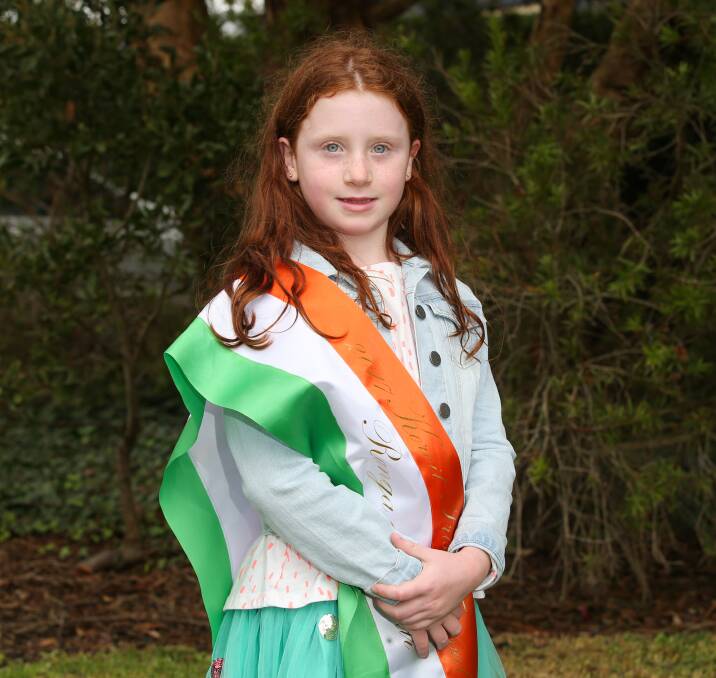 Ranga: Warrnambool redhead Rosie Bowman, 7, wins top honours in the 2017 Koroit Irish Festival 'Flaming Folk Person of the Year'. Picture: Morgan Hancock