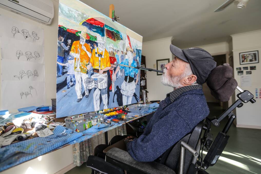 Talented: Warrnambool artist Simon Rigg will have his painting 'The Twelve Apostles' showcased on a set of international greeting cards next month. Picture: Christine Ansorge.
