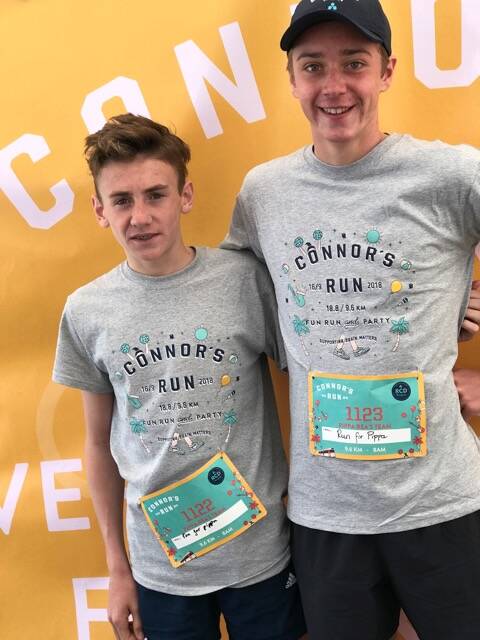 Emmanuel College students Flynn Wilkinson and Patrick Rea joined 4500 runners and 600 volunteers in Connor's Run