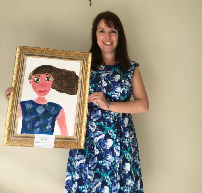 Likeness: Warrnambool mother Emmalee Bell believes her daughter Summer Bell, 6 has a winning entry in this year's Junior Warrnibald Prize. 