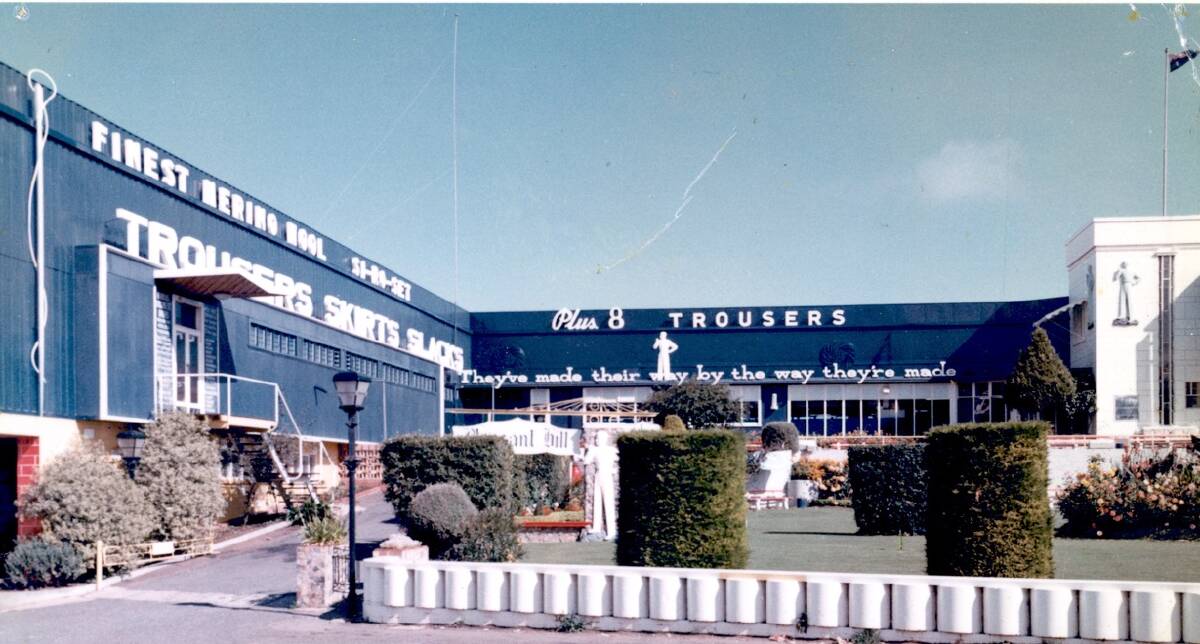 Mid 1960s: This picture shows the factory and the manicured gardens with The Plus 8 Man prominent in the foreground.