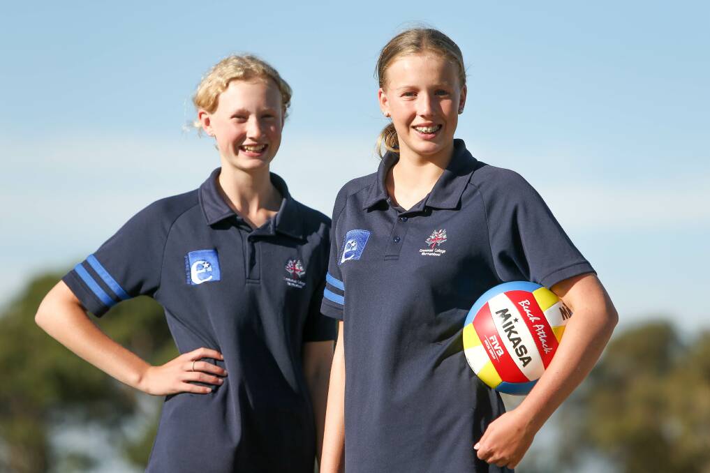 GREAT TEAM: Sisters Emma and Hillary Hannagan recently won gold in beach volleyball. Picture: Chris Doheny