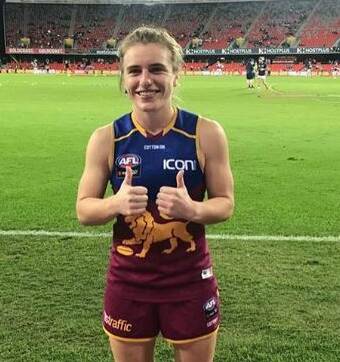 THUMBS UP: Maria Moloney was drafted by Brisbane on Tuesday. Picture: Instagram/Virginia Moloney