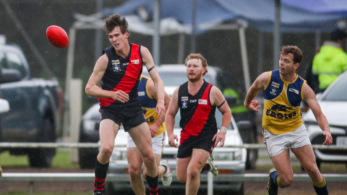 LEADING THE CHARGE: Cobden's Mark Marriott has been a strong force for the Bombers this season. Picture: Morgan Hancock