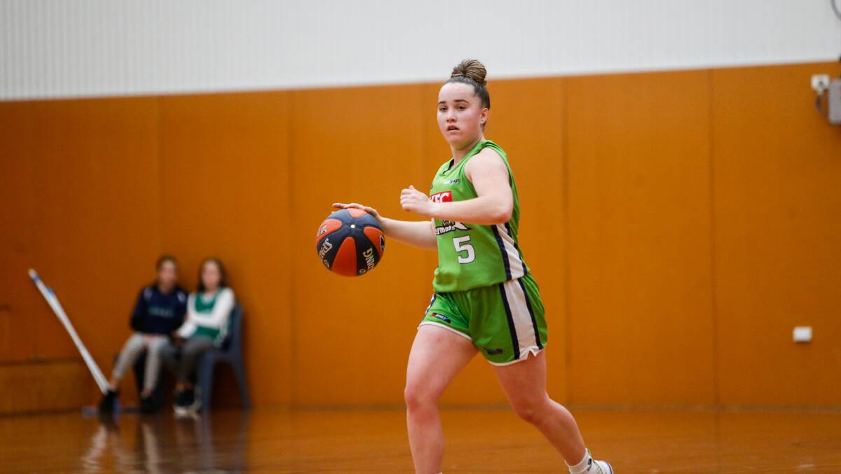 GOOD SHOWING: Point guard Mia Mills, 14, received praise from coach Lee Primmer after the Mermaids' victory on Saturday night. Picture: Anthony Brady