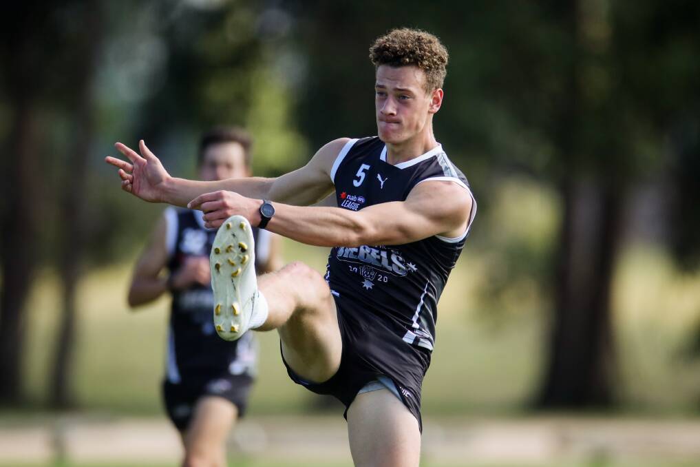 HARD WORK: Josh Rentsch at Greater Western Victoria Rebels training in Warrnambool on Wednesday. Both the boys and girls squads trained together at Deakin University. Picture: Morgan Hancock