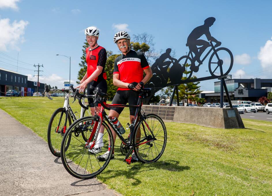 PEDALLING FOR A CAUSE: Noah Morton and Bill Murphy are excited to take part in the Big Ride for Big Life Warrnambool to Melbourne. Picture: Morgan Hancock