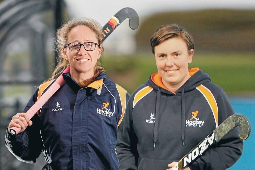 GREEN AND GOLD: Warrnambool hockey players Kyme Rowe and Rosie Ballard will play for Australian in the Trans Tasman Master Challenge against New Zealand in 2019.