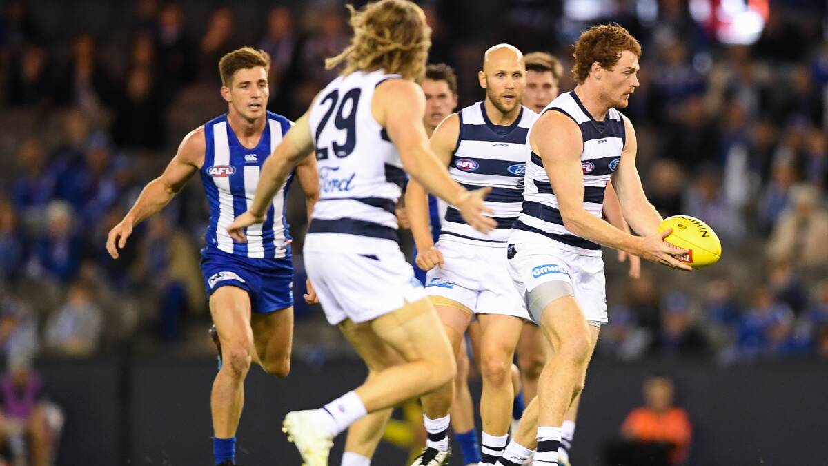 TIME: Gary Rohan usually finds himself in space in the Cats' forward line. Picture: Morgan Hancock
