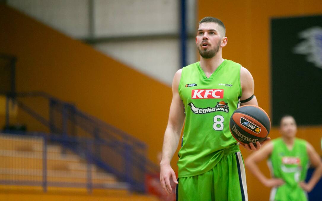 COMPOSURE: Warrnambool Seahawks coach Alex Gynes prepares to shoot from the free throw line. Picture: Chris Doheny