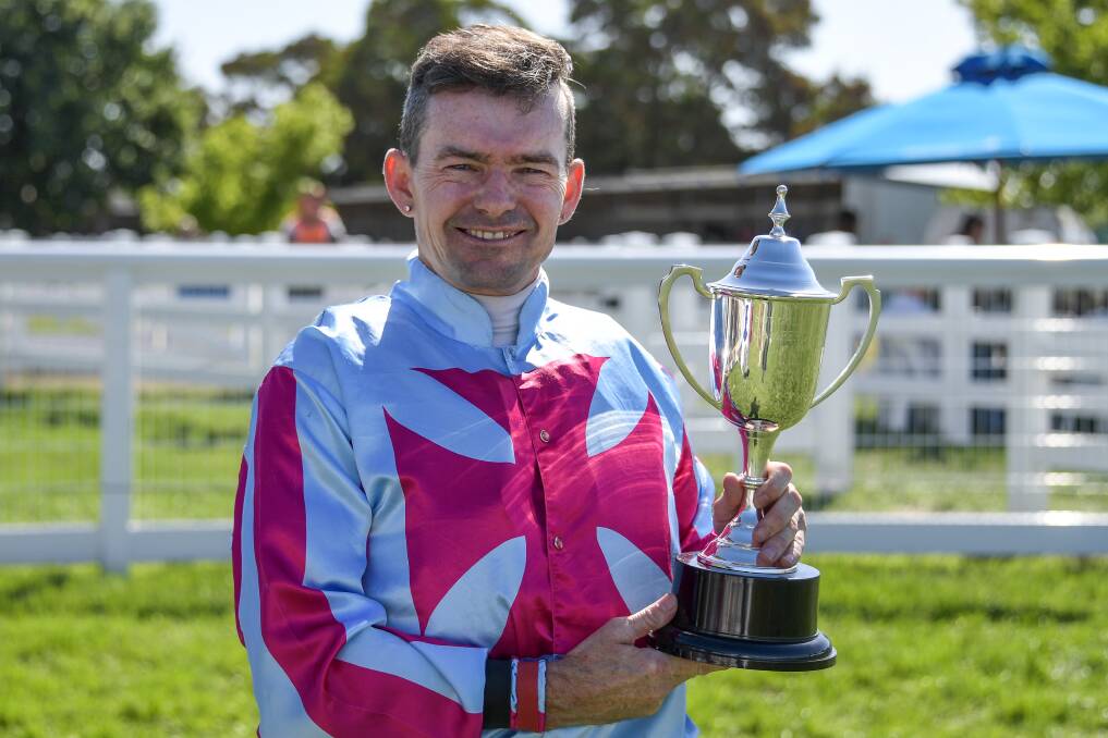 WINNER: Dean Yendall with the Camperdown Cup. Picture: Reg Ryan/Racing Photos
