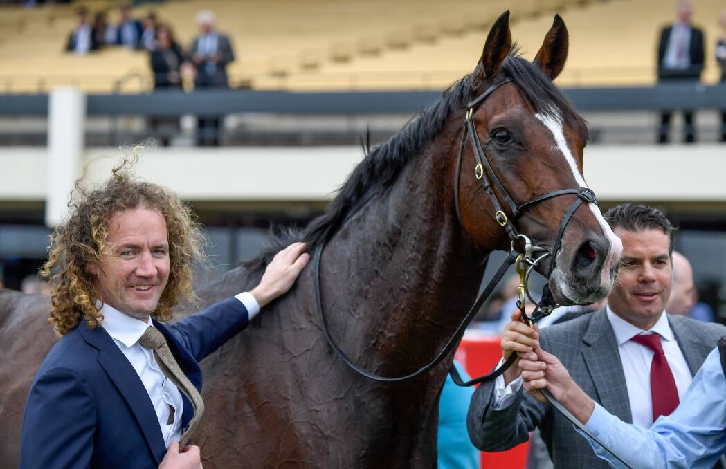 TEAM: Ciaron Maher with Southern France after the imported galloper won the Zipping Classic. Picture: Reg Ryan/Racing Photos