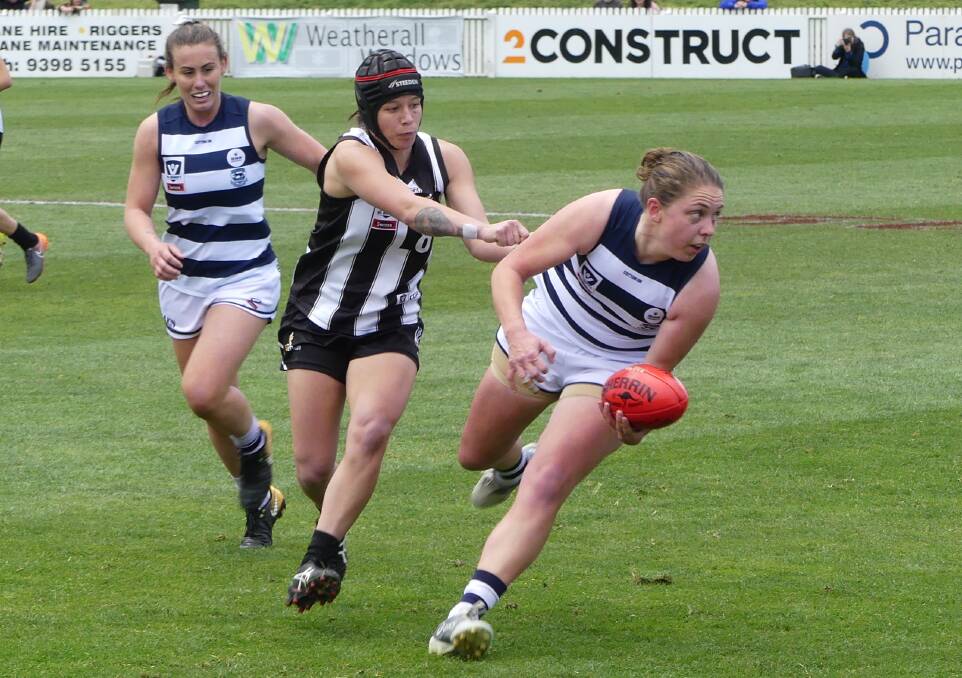 QUICK HANDS: Courtney Stevens will play in the VFLW grand final for Geelong.