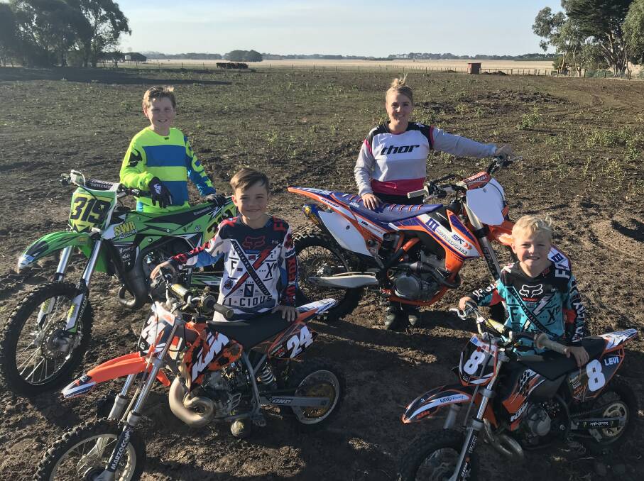 REVVING IT UP: (left to right) Jack Maher, Blake Wood, Jessie Dreger and Levi Wood are gearing up to take on the Warrnambool Motocycle Club's Pony Express. Picture: Sean Hardeman