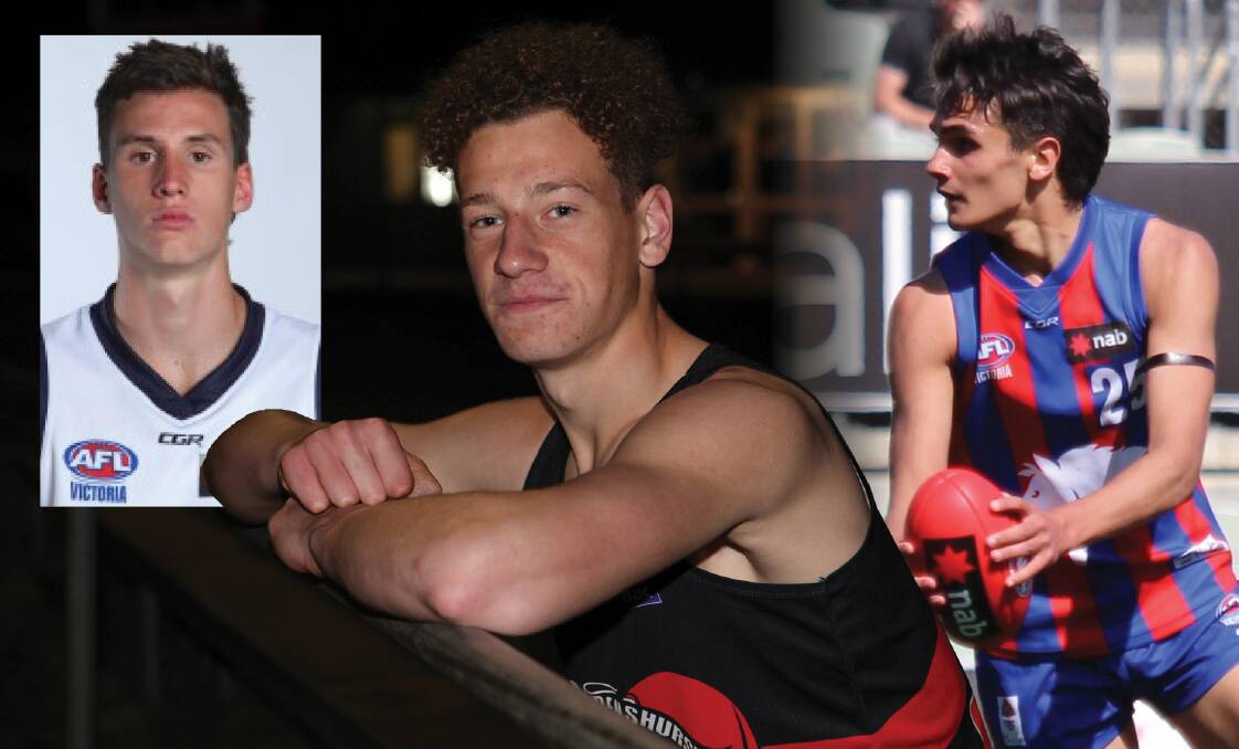 NEXT STEP: Geelong Falcon Henry Walsh, Penhurst's Josh Rentsch and South Warrnambool's Jamarra Ugle-Hagan have been selected in Vic Country's 2020 NAB AFL Academy Squad.
