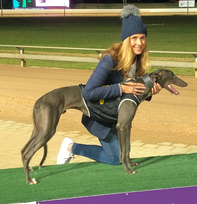 WINNER'S PAT: Virginia Rea with Chips And Train after his maiden victory in May 2018. Race caller Peter O’Neill said it was ‘Pippa shining down on Cannington’.