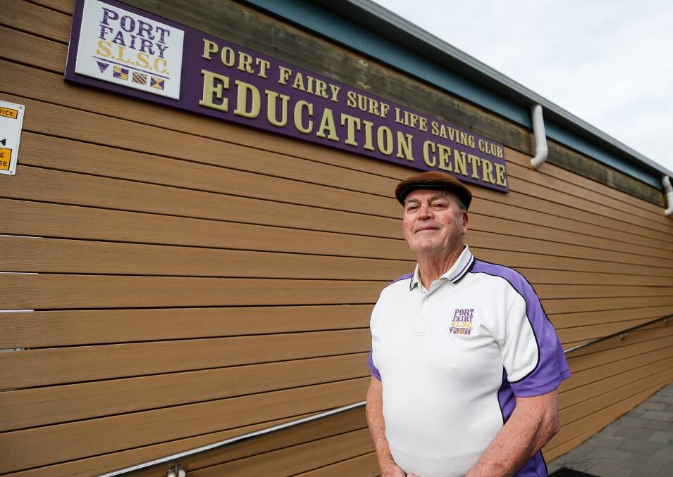 CROWNING JEWEL: Ian Powell was a major figure in Port Fairy Surf Lifesaving Club's education centre's construction. Picture: Anthony Brady 